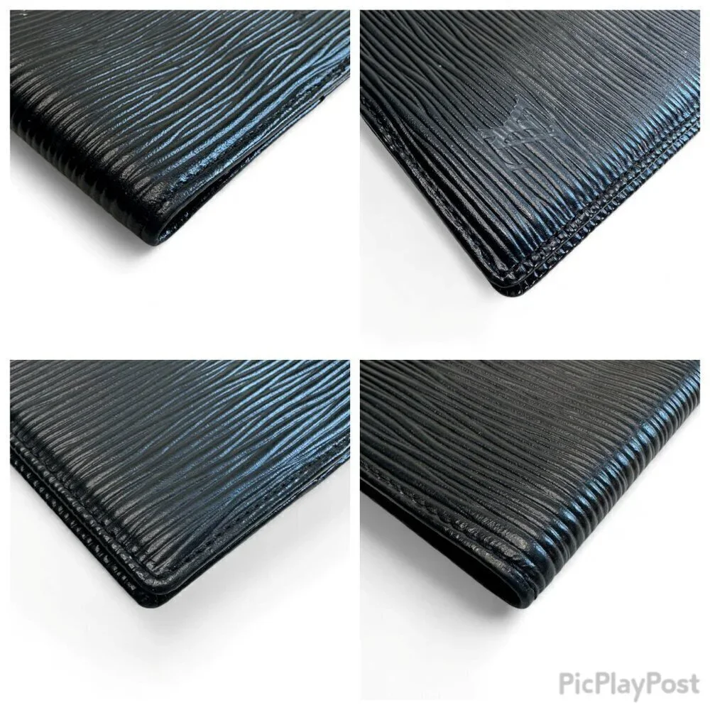 LOUIS VUITTON Epi Black Agenda Bi-Fold Notebook Cover, UNISEX
